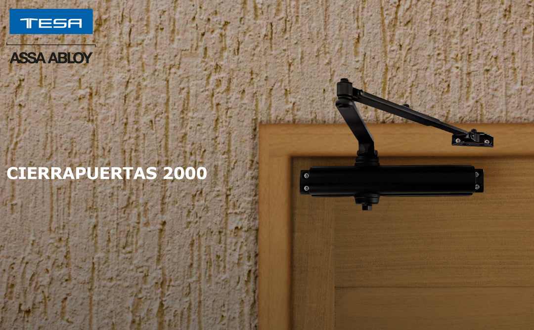 Cierrapuertas 2000 Hold Open Negro Peso Máximo 80kg De Tesa