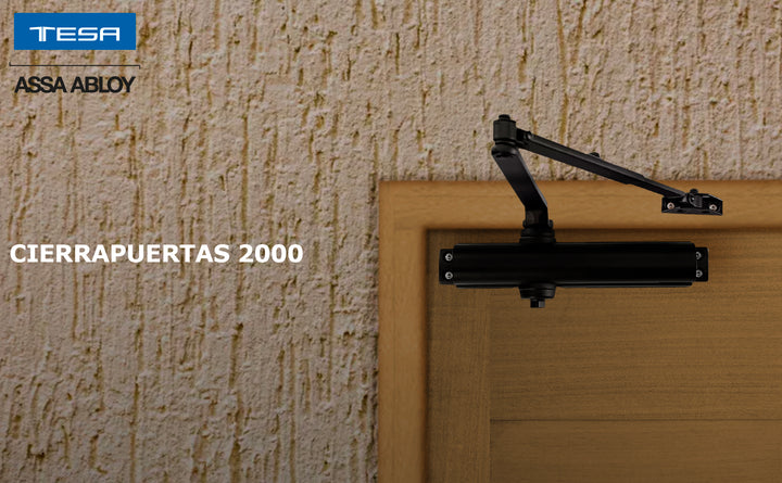 Cierrapuertas 2000 Hold Open Negro Peso Máximo 80kg De Tesa
