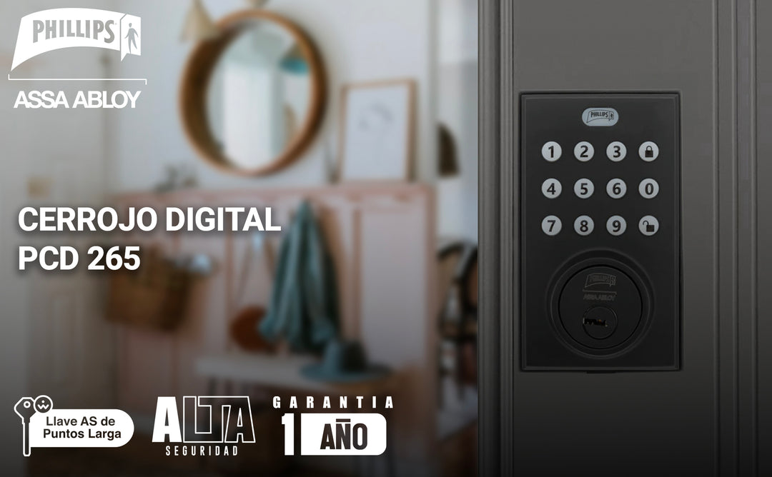 Cerradura Digital Phillips Pcd265 Negro.