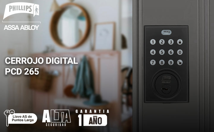 Cerradura Digital Phillips Pcd265 Negro.