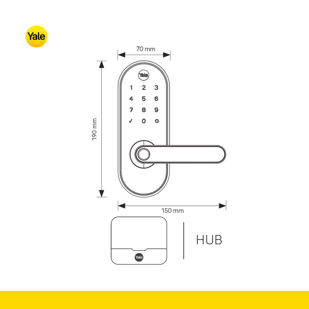 Cerradura Inteligente Yale YMC420 con Wi-Fi para Exteriores - Con HUB y Módulo incluido.